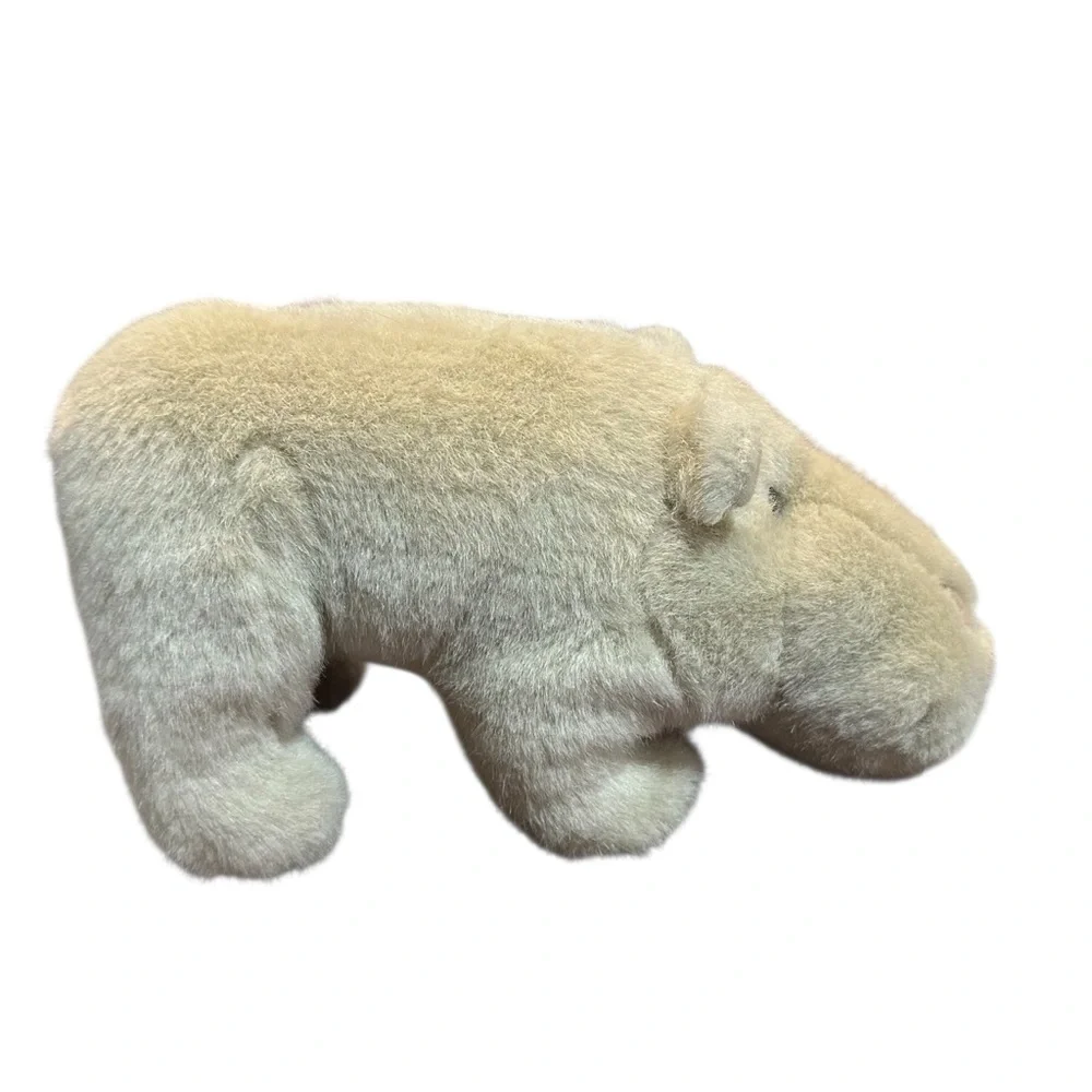 Vintage FLOMO Plush Hippo — 11” Cream‎ Tan Stuffed Animal with Original Tags